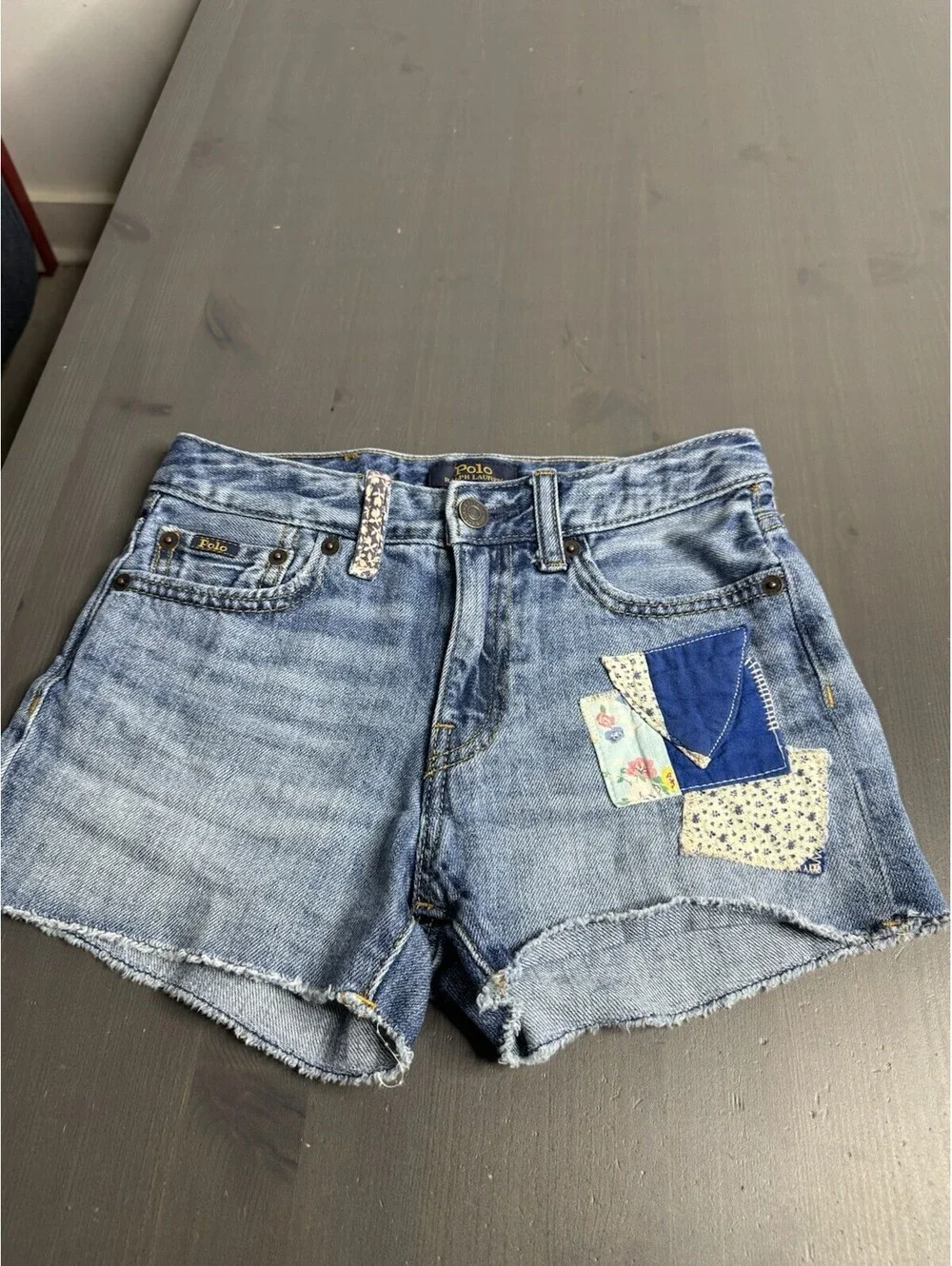 Polo Ralph Lauren Shorts Girl’s Blue Denim Patchwork